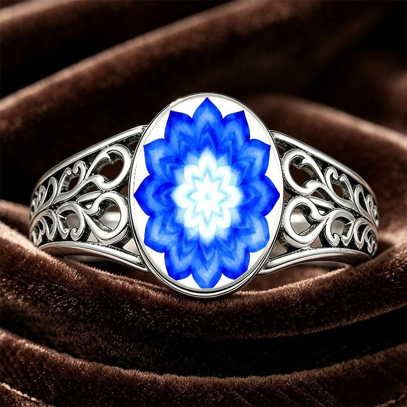 Blue Mandala Filigree Ring