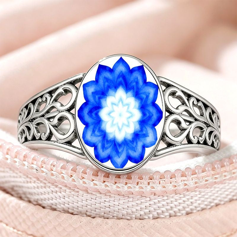 Blue Mandala Filigree Ring