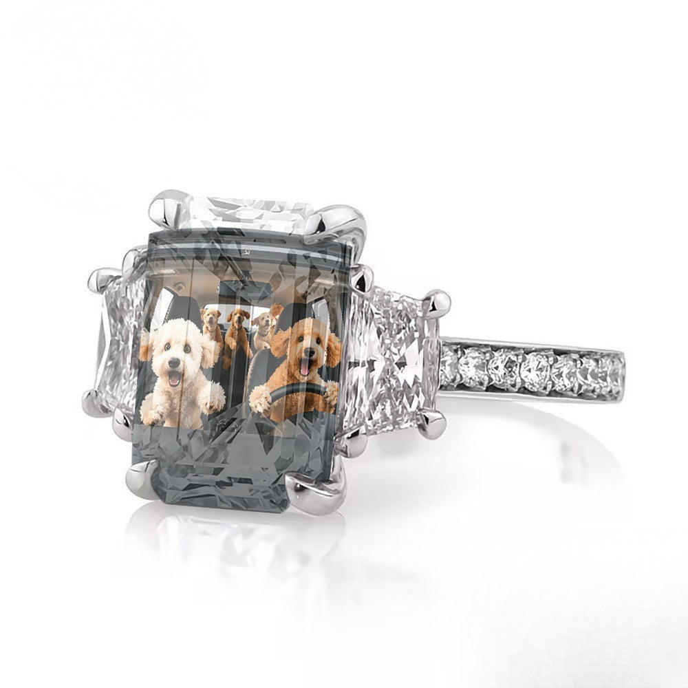 Dogs Car Ride Square Ring