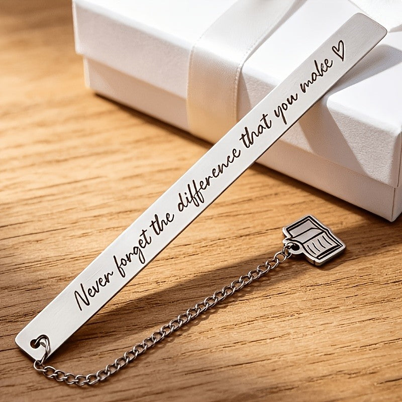Inspirational Quote Bookmark with Book Charm