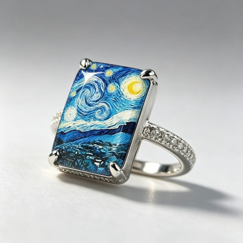 Swirling Sky Square Ring