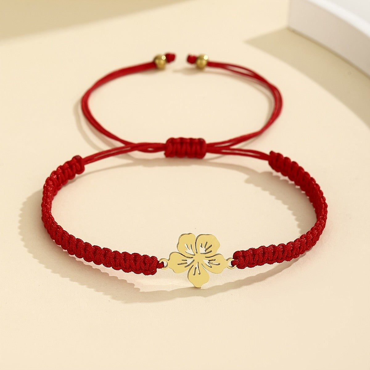 Braided Flower Charm Bracelet