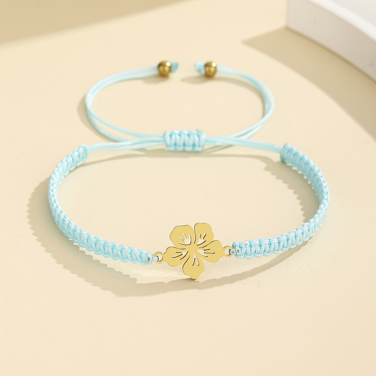 Braided Flower Charm Bracelet