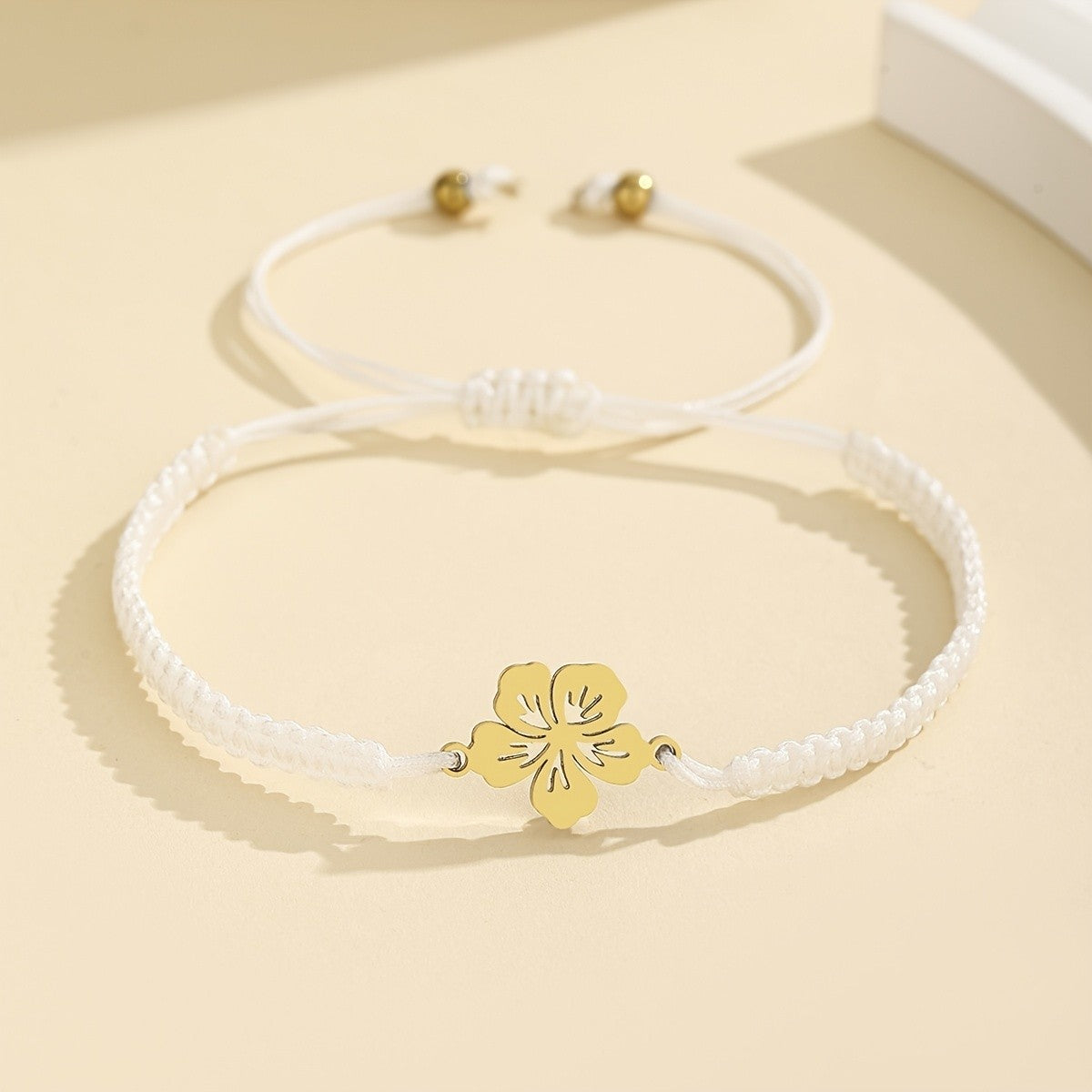 Braided Flower Charm Bracelet