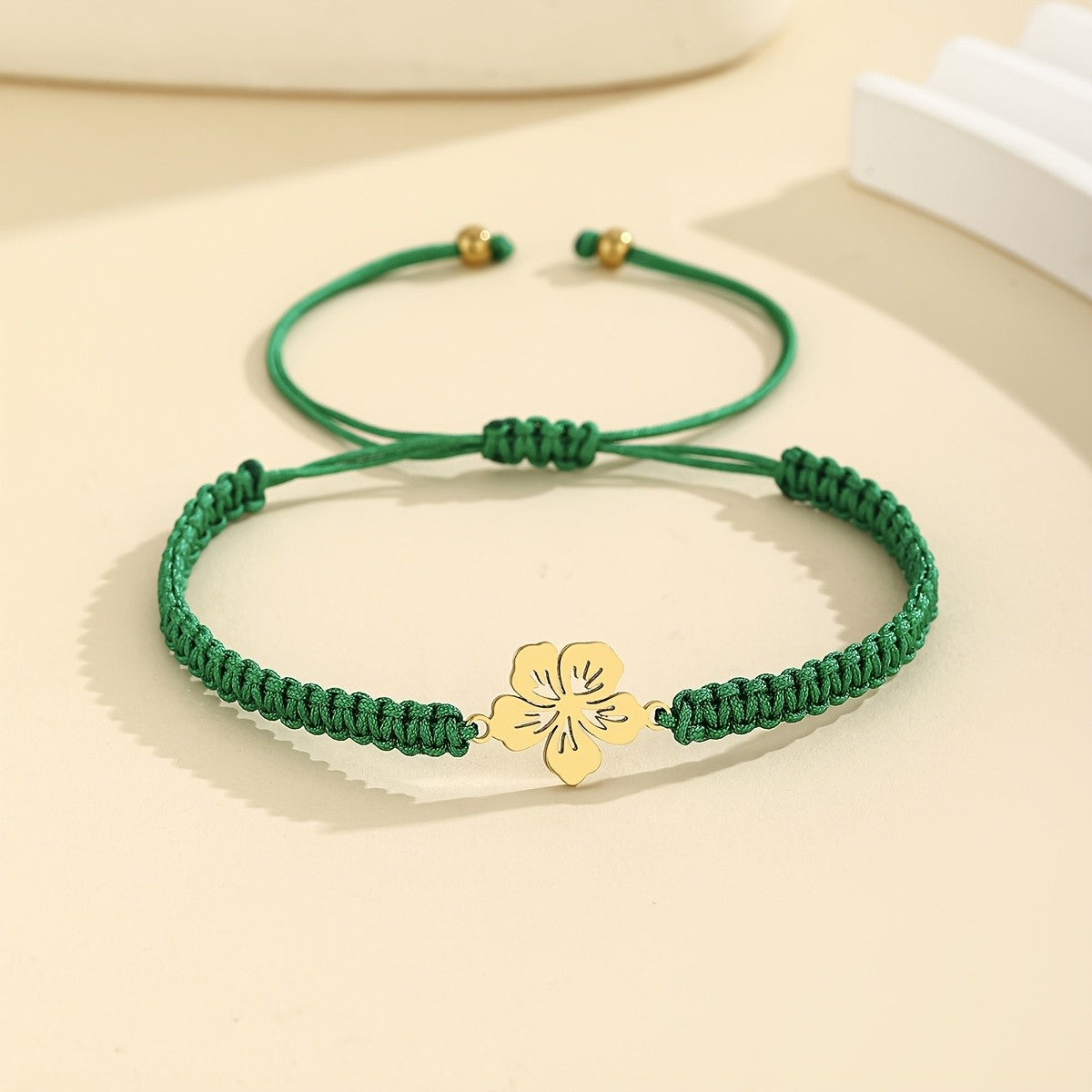 Braided Flower Charm Bracelet