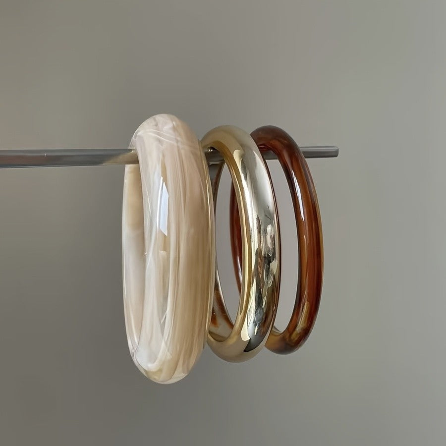Marbled Resin Bangle Set