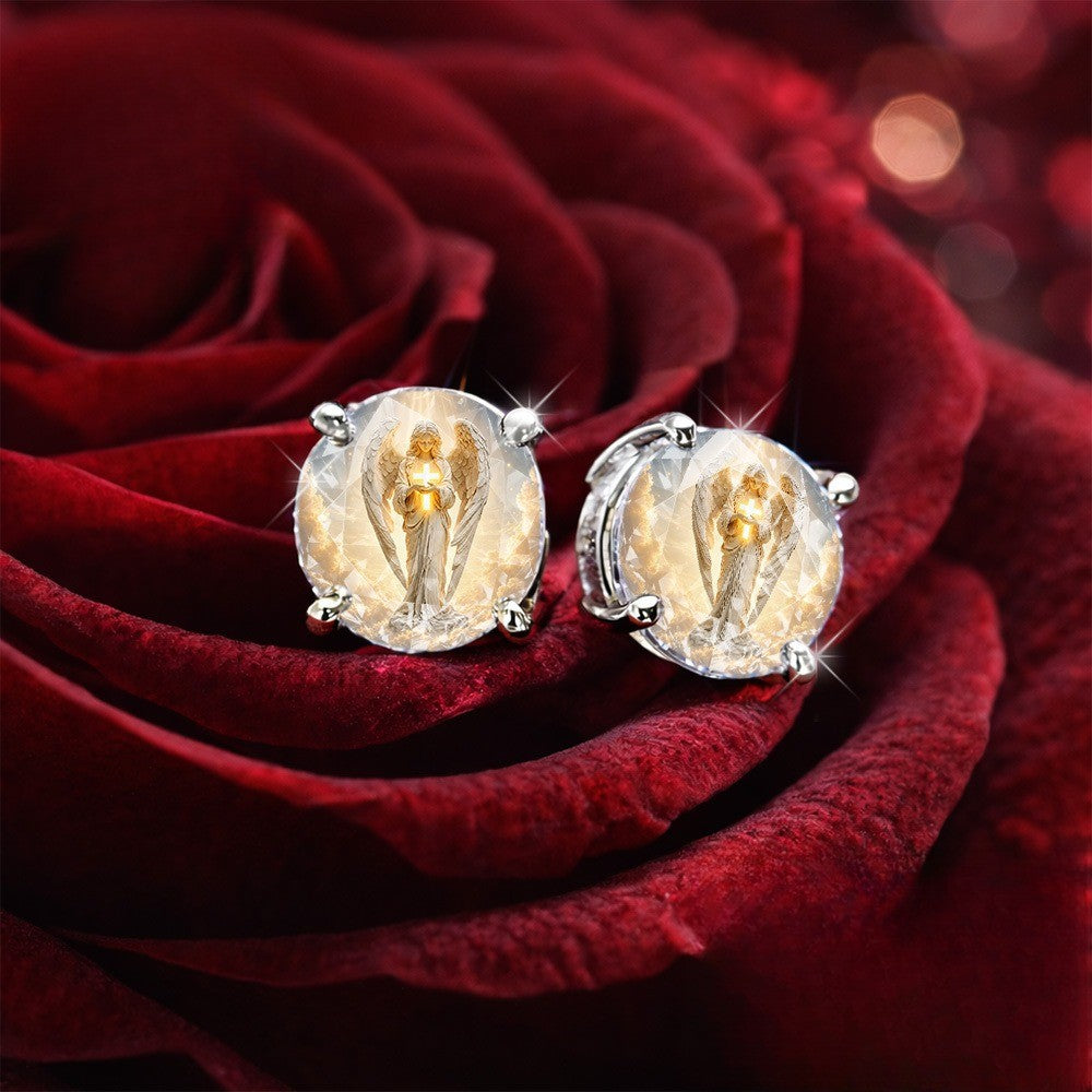 Angel Halo Crystal Stud Earrings