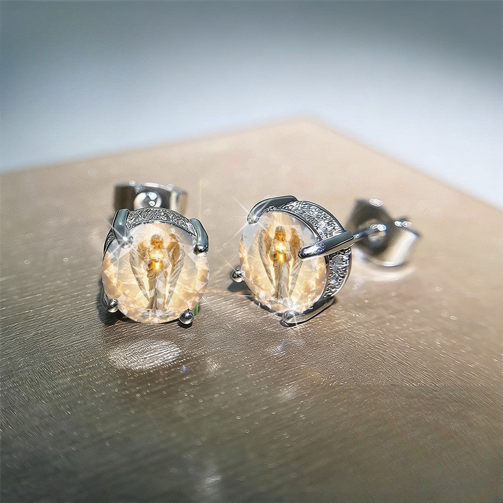 Angel Halo Crystal Stud Earrings
