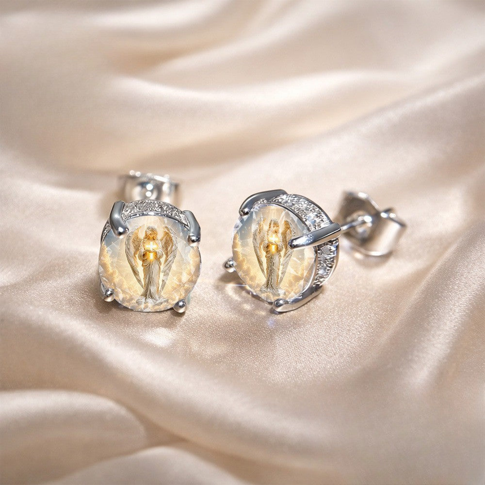 Angel Halo Crystal Stud Earrings