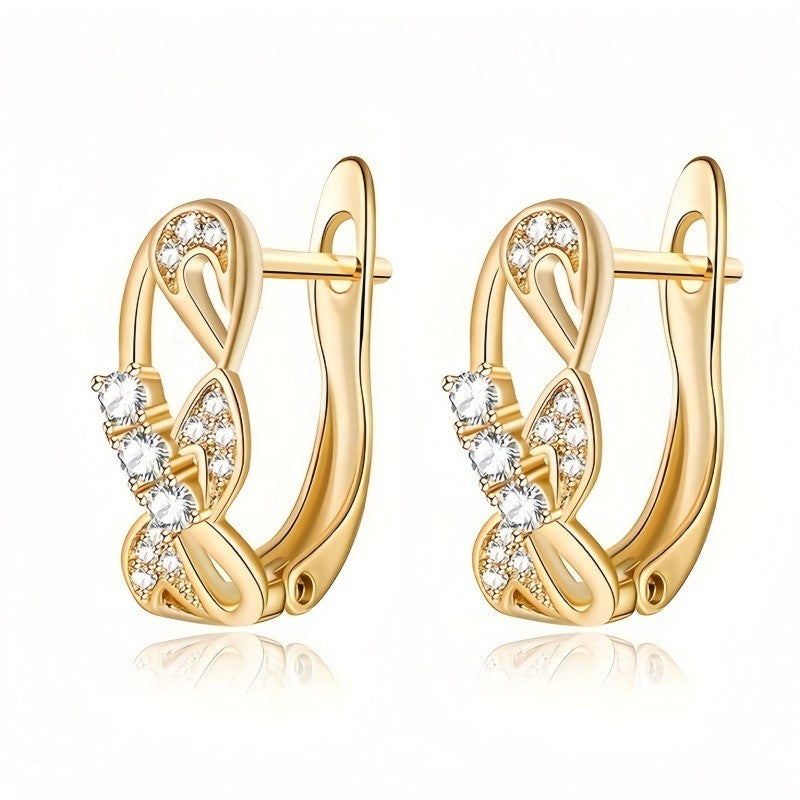Crystal Interlock Hoop Earrings