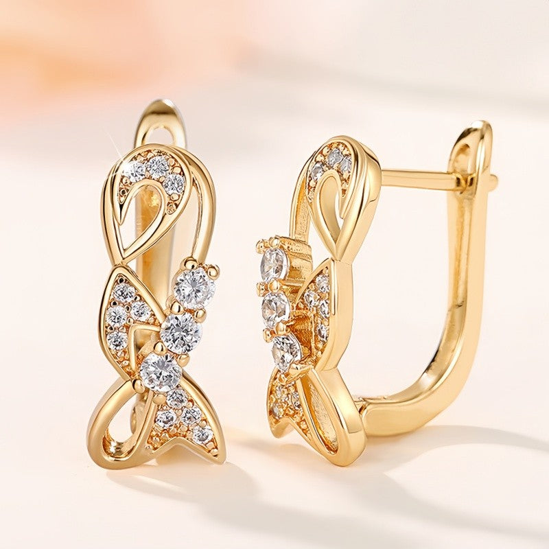 Crystal Interlock Hoop Earrings