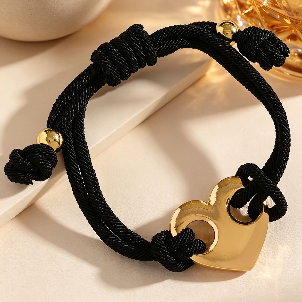 Interlocking Heart Rope Bracelet