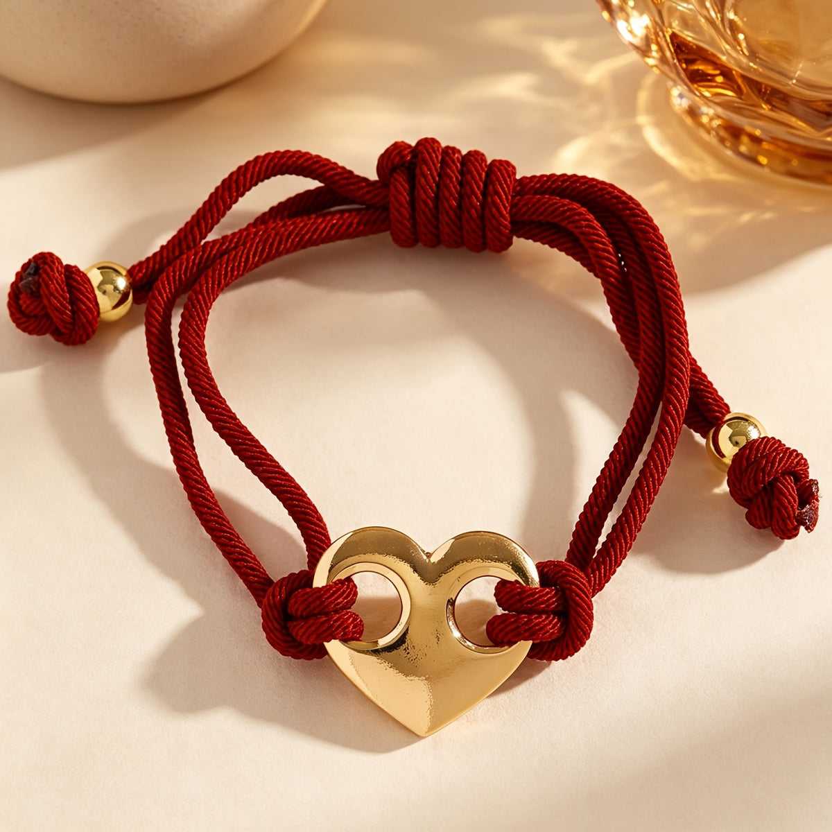 Interlocking Heart Rope Bracelet