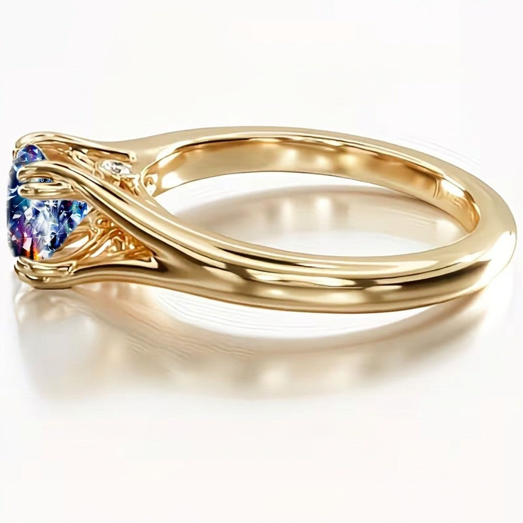 Colorful Wolf Square Ring