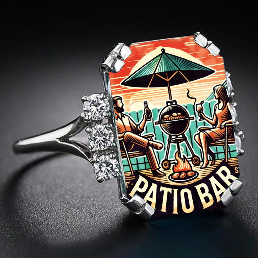 Patio Bar Scene Square Ring