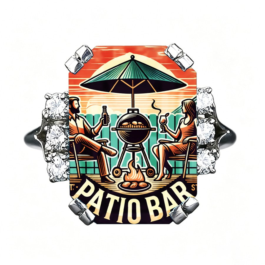 Patio Bar Scene Square Ring