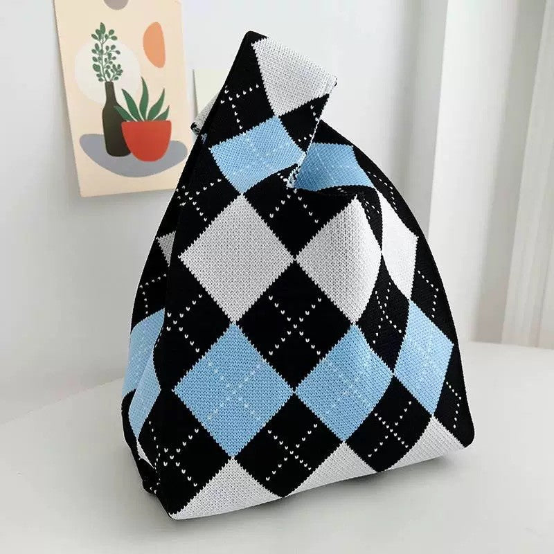 Colorful Geometric Knit Bag
