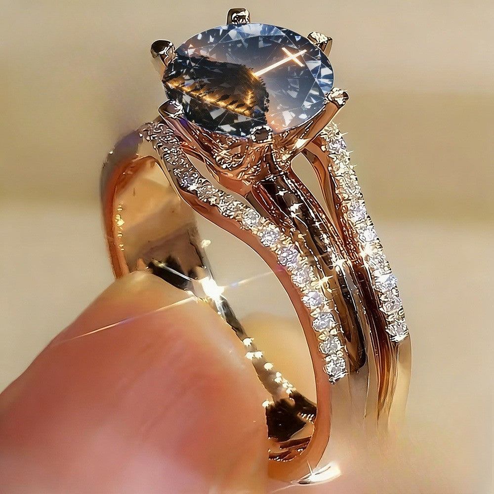 Cross Crystal Statement Ring