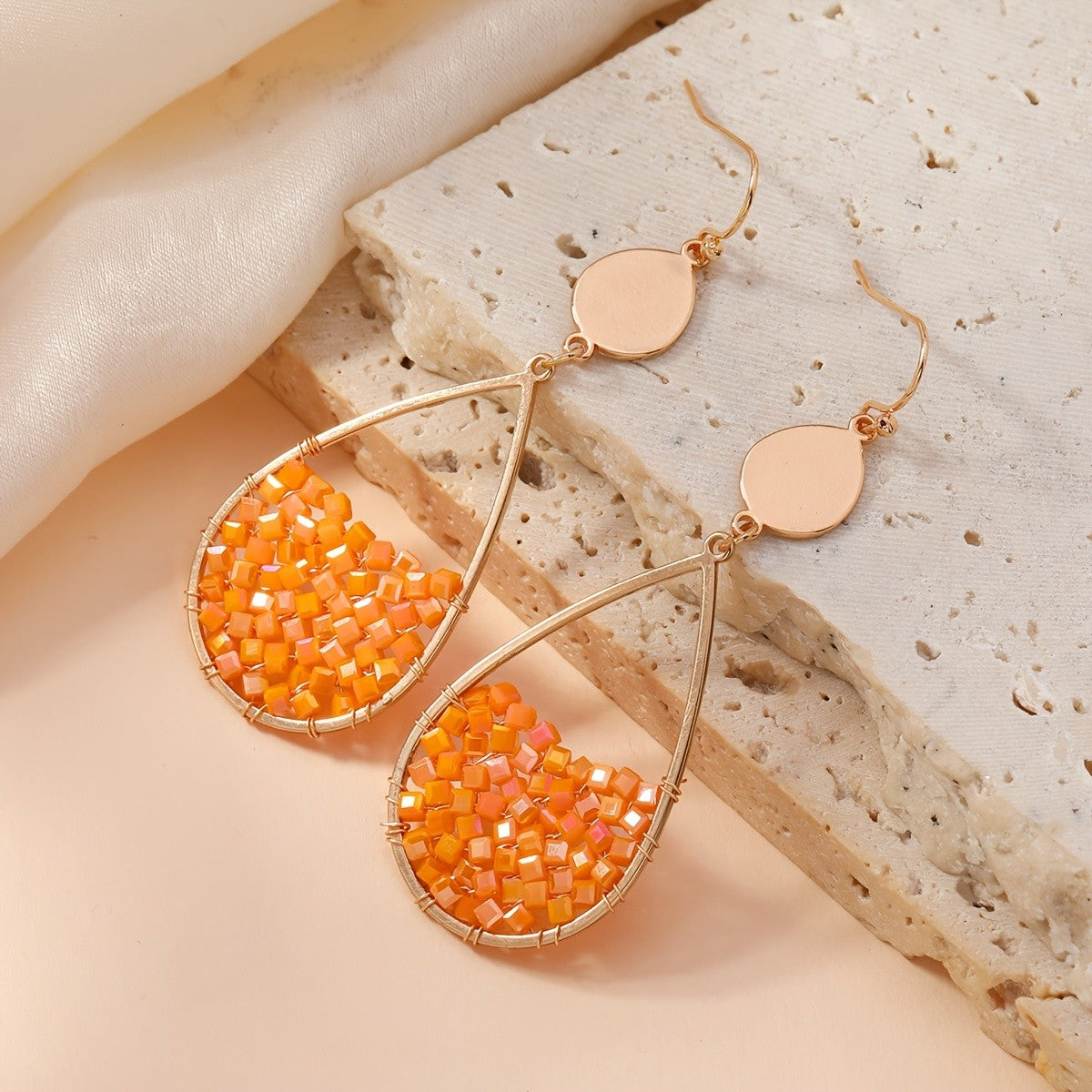 Teardrop Glass Bead Earrings