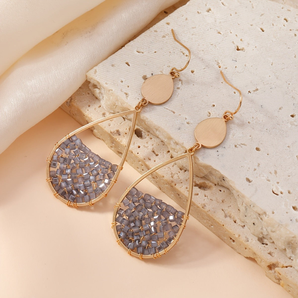 Teardrop Glass Bead Earrings