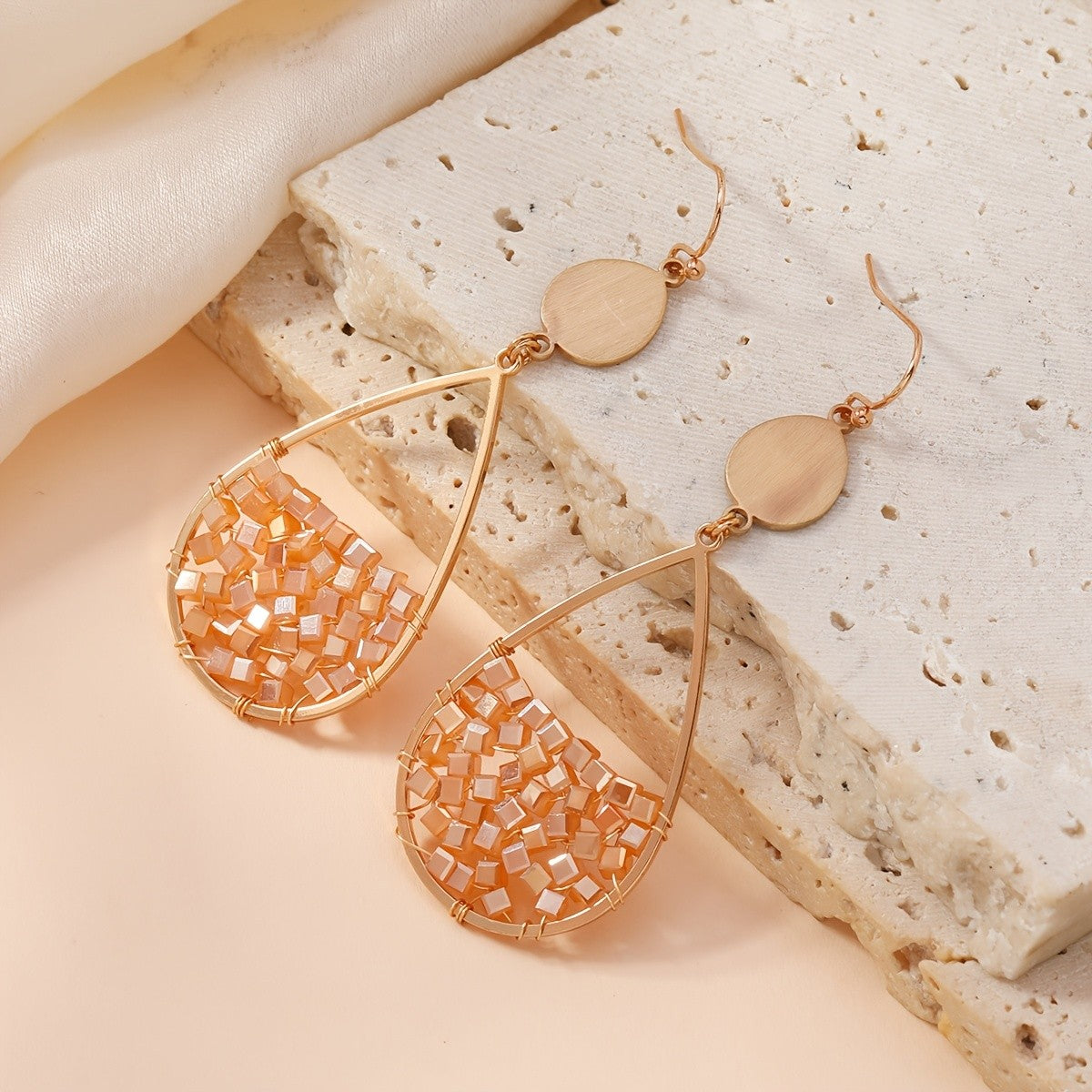 Teardrop Glass Bead Earrings