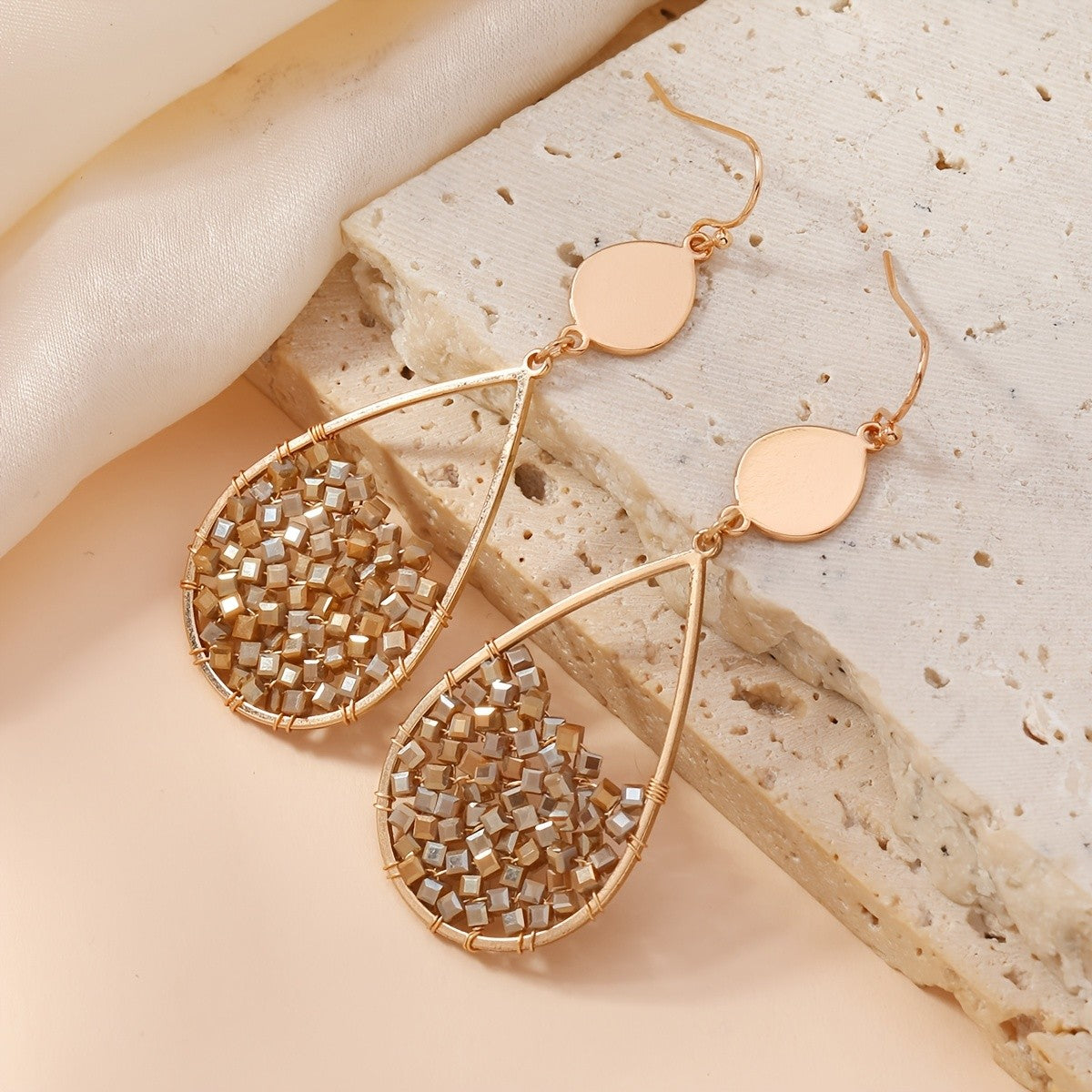 Teardrop Glass Bead Earrings