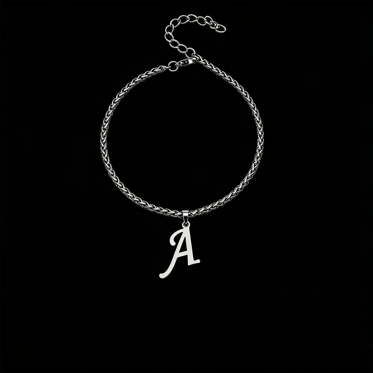 Initial Letter Braided Chain Anklet