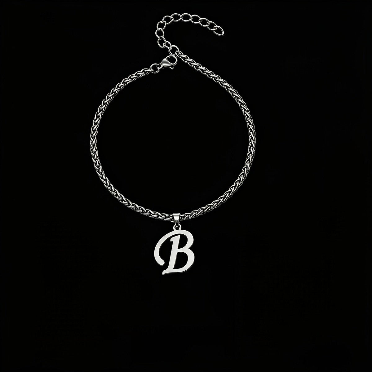 Initial Letter Braided Chain Anklet