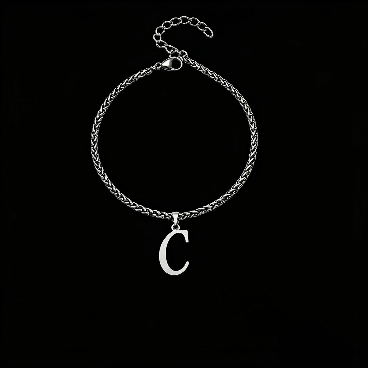 Initial Letter Braided Chain Anklet