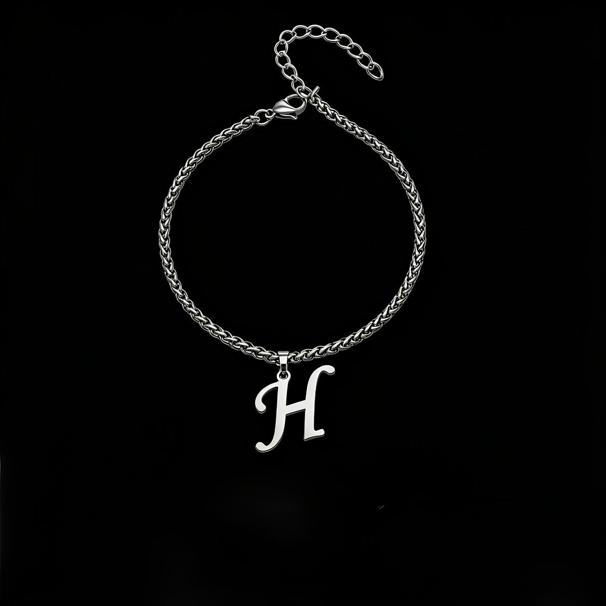Initial Letter Braided Chain Anklet