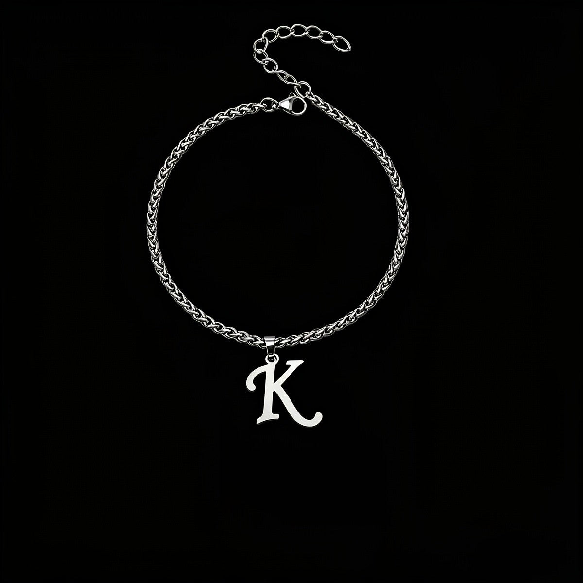 Initial Letter Braided Chain Anklet
