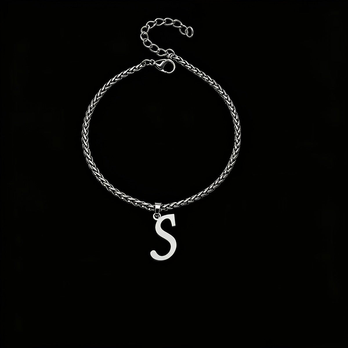 Initial Letter Braided Chain Anklet