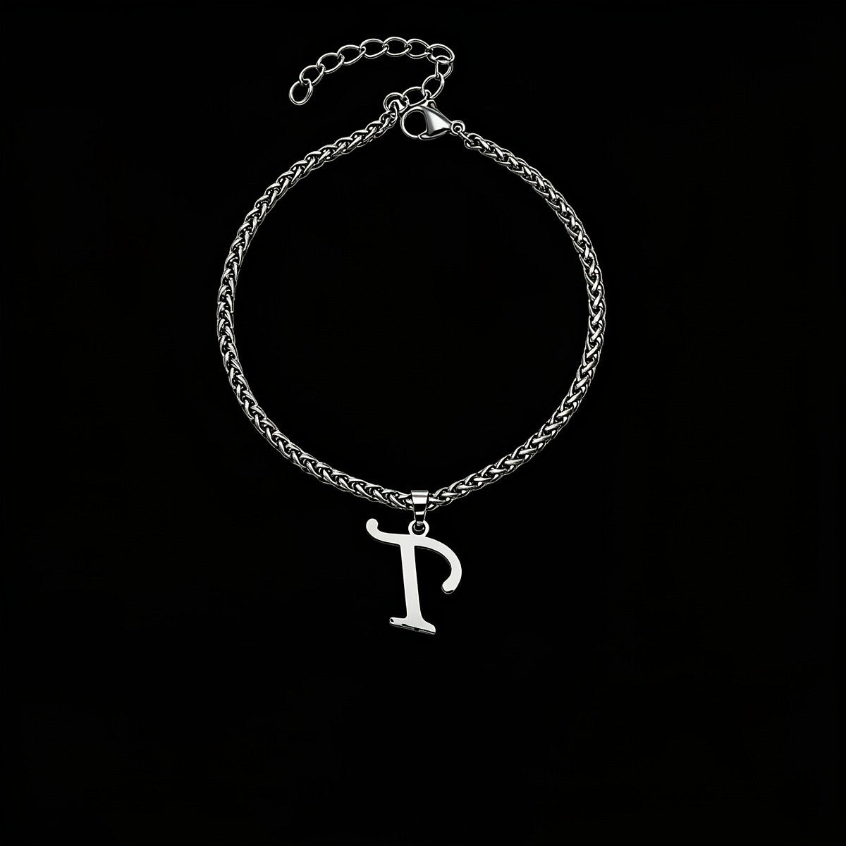 Initial Letter Braided Chain Anklet