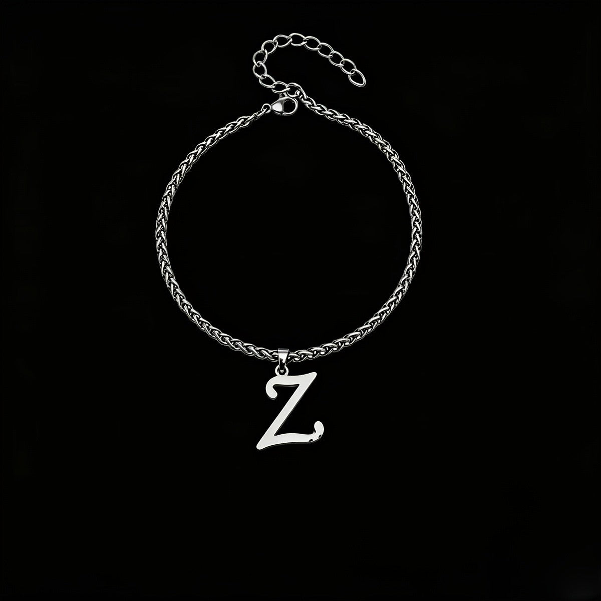 Initial Letter Braided Chain Anklet
