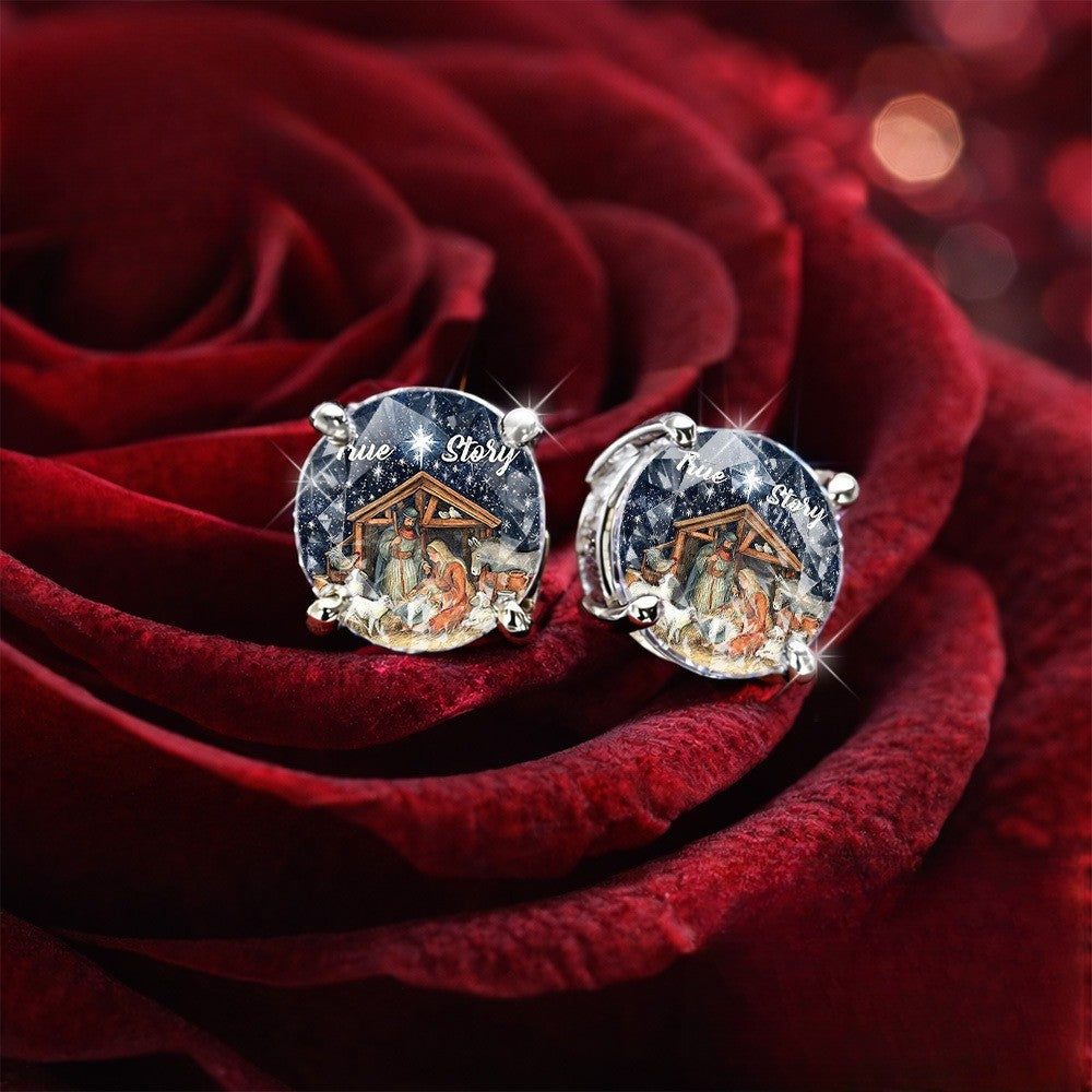 Nativity Scene Stud Earrings