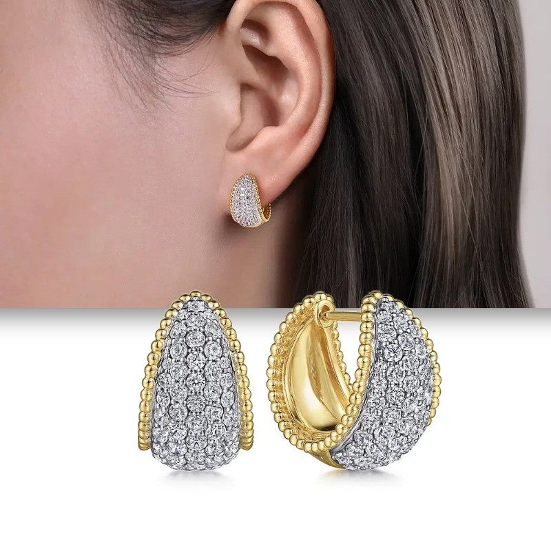 Pave Zircon Hoop Earrings