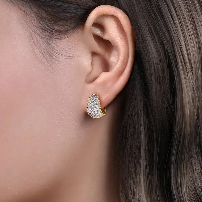 Pave Zircon Hoop Earrings