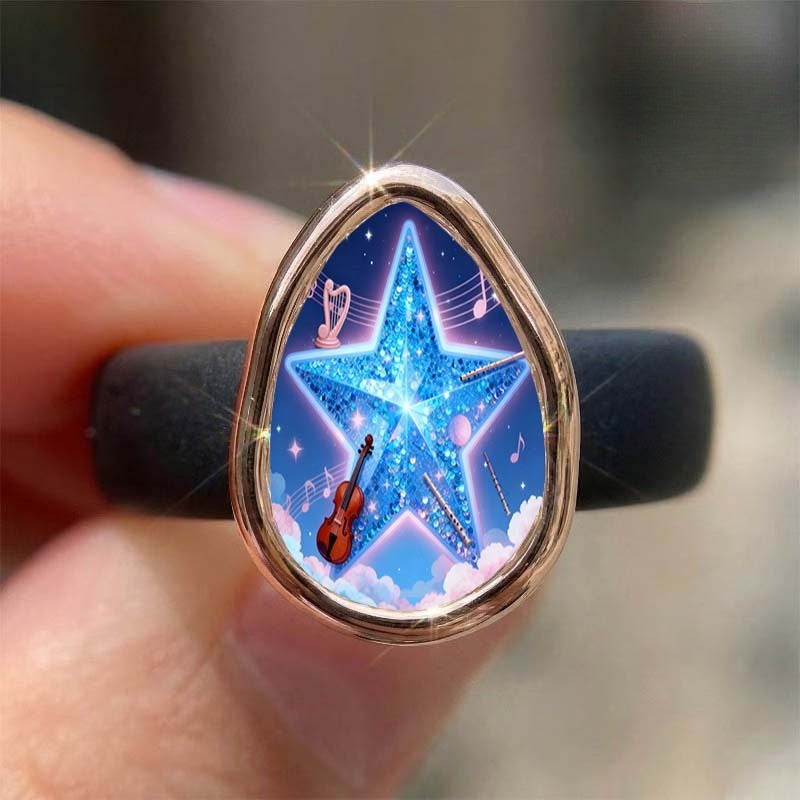 Musical Star Statement Ring