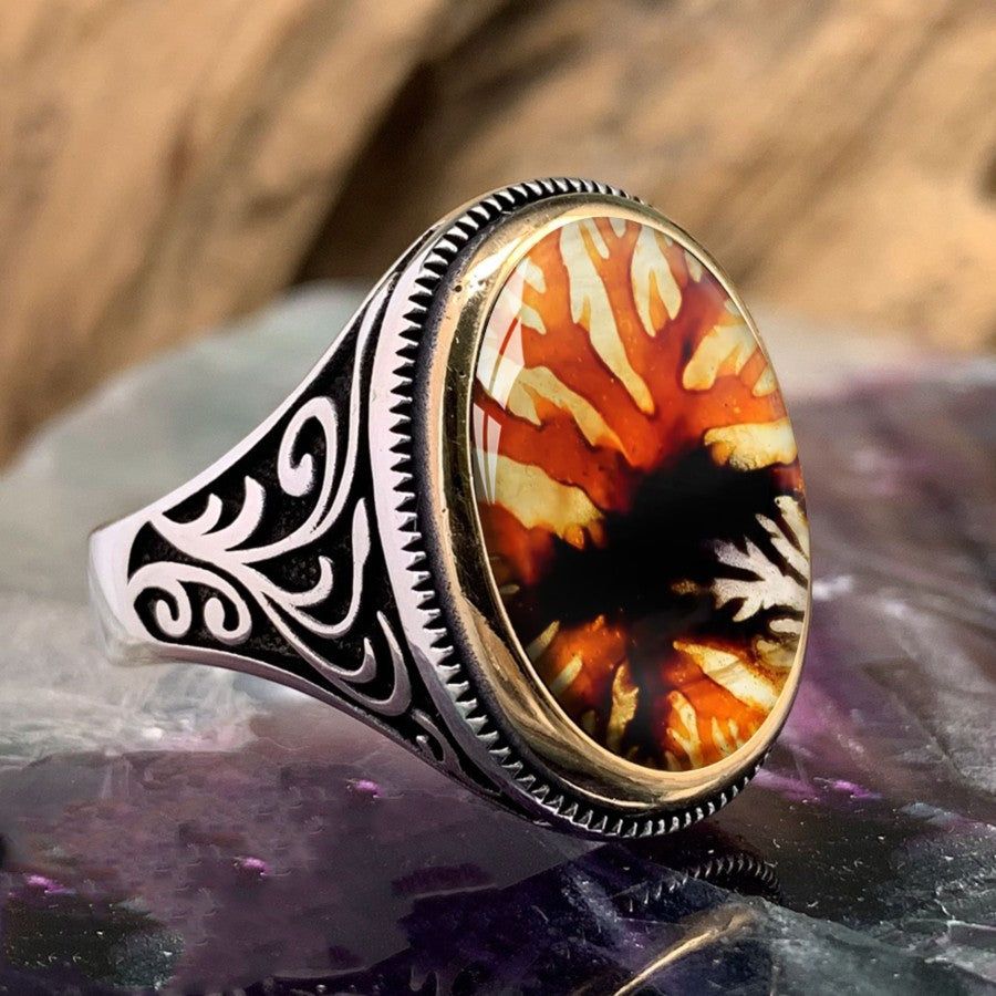 Autumn Leaf Oval Ring