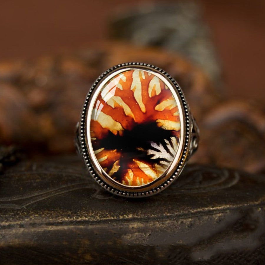 Autumn Leaf Oval Ring