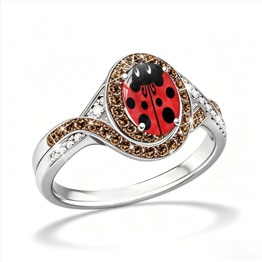 Red Ladybug Statement Ring