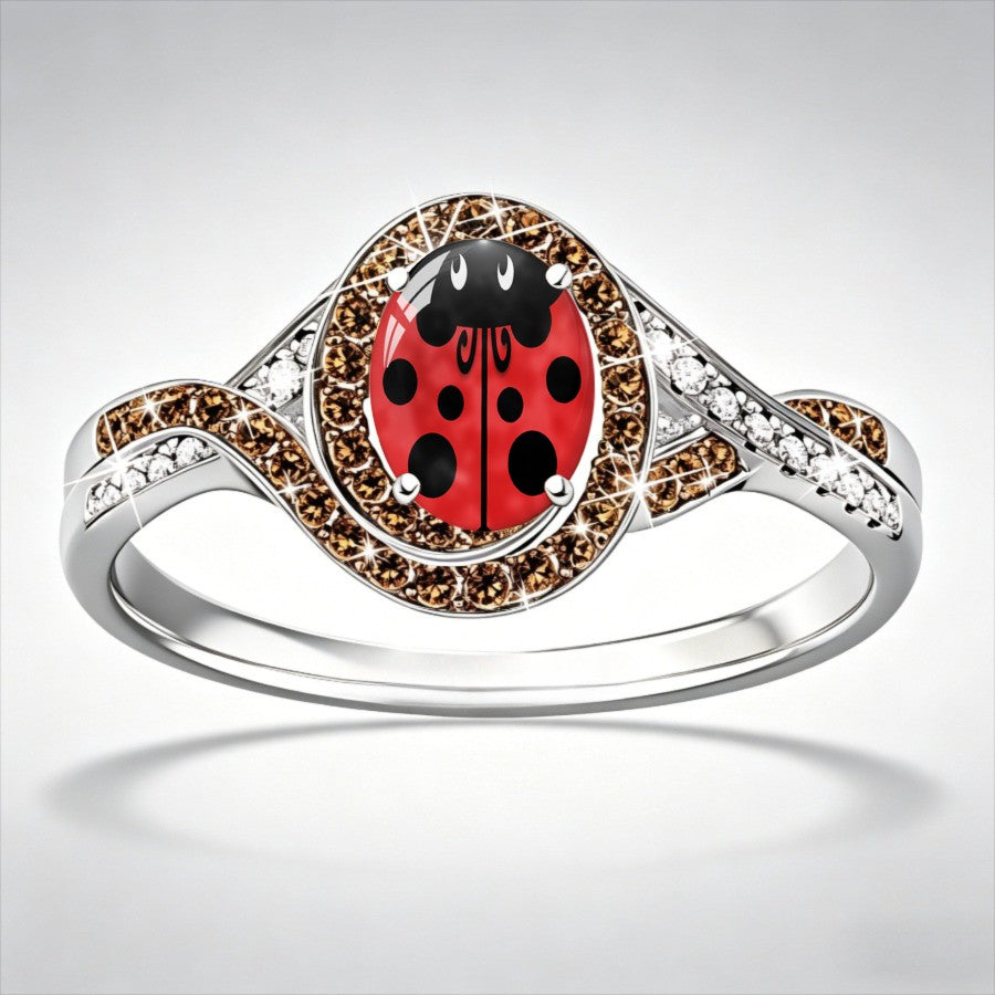 Red Ladybug Statement Ring