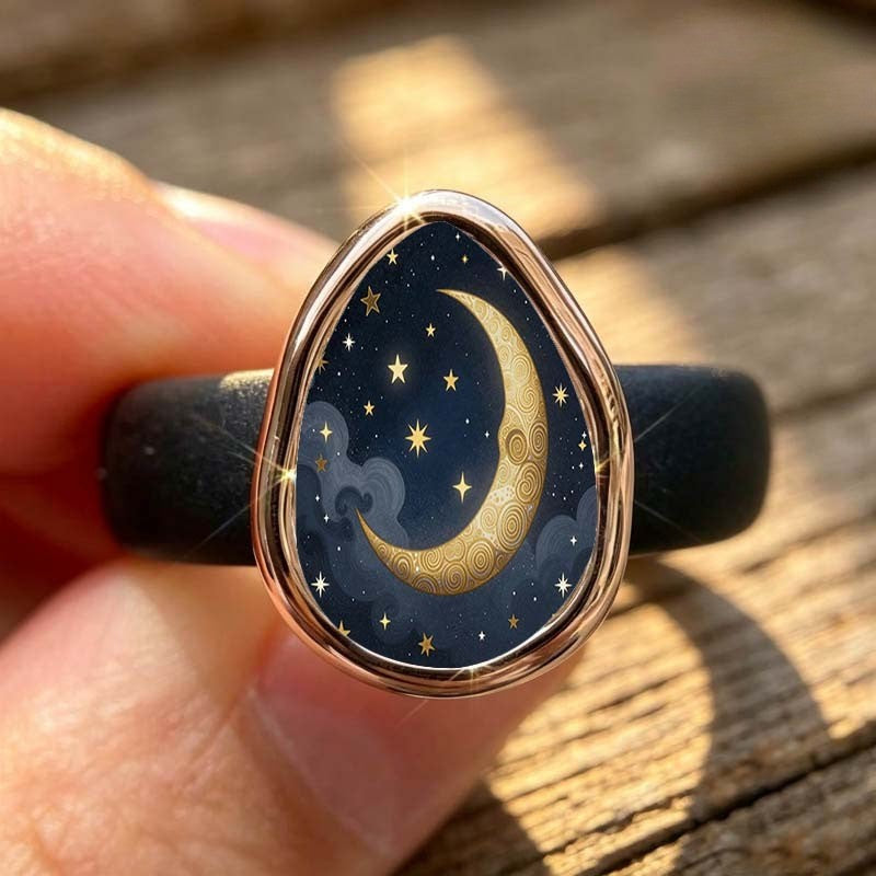 Starry Night Moon Ring