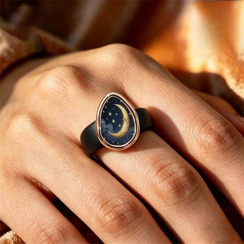 Starry Night Moon Ring