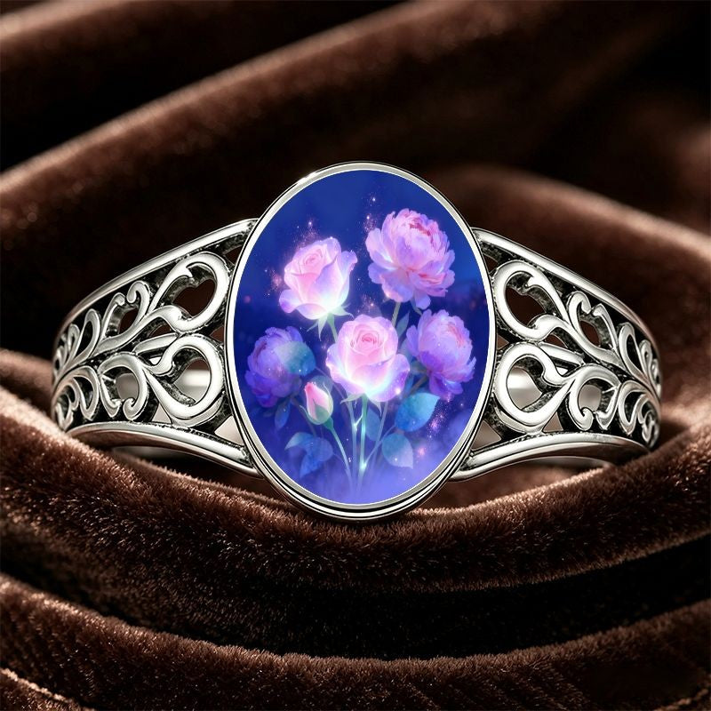 Glowing Rose Oval Ring