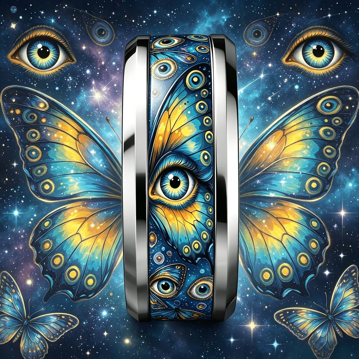 Cosmic Butterfly Eye Ring