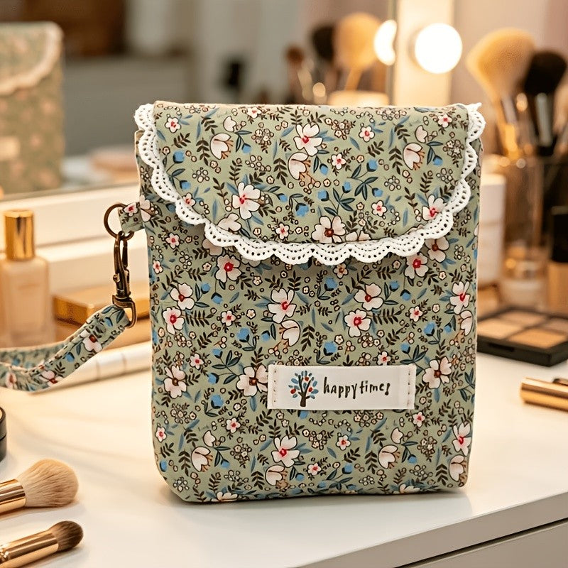 Floral Lace Trim Pouch