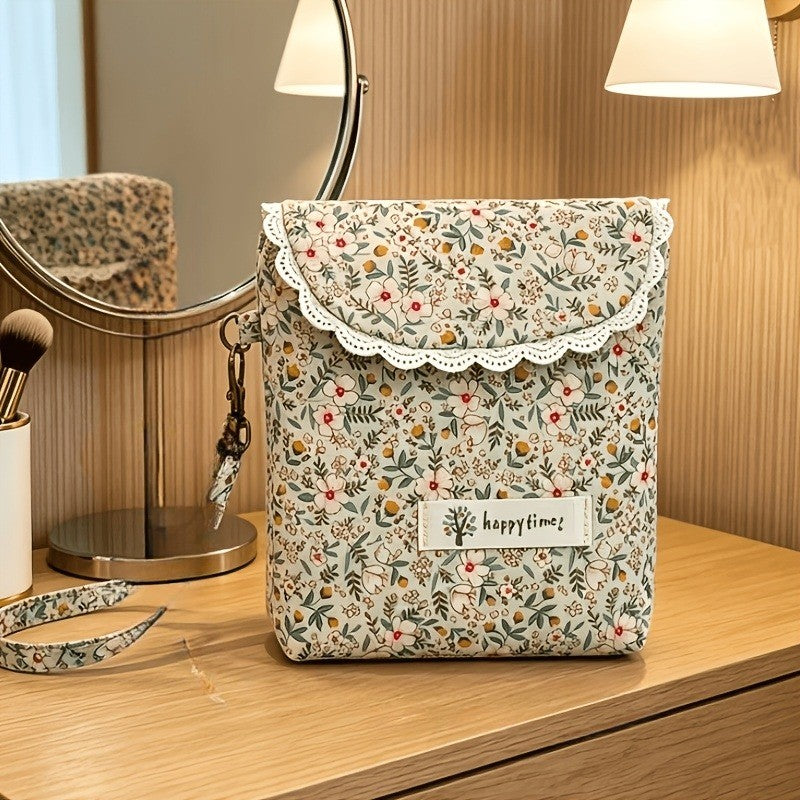 Floral Lace Trim Pouch