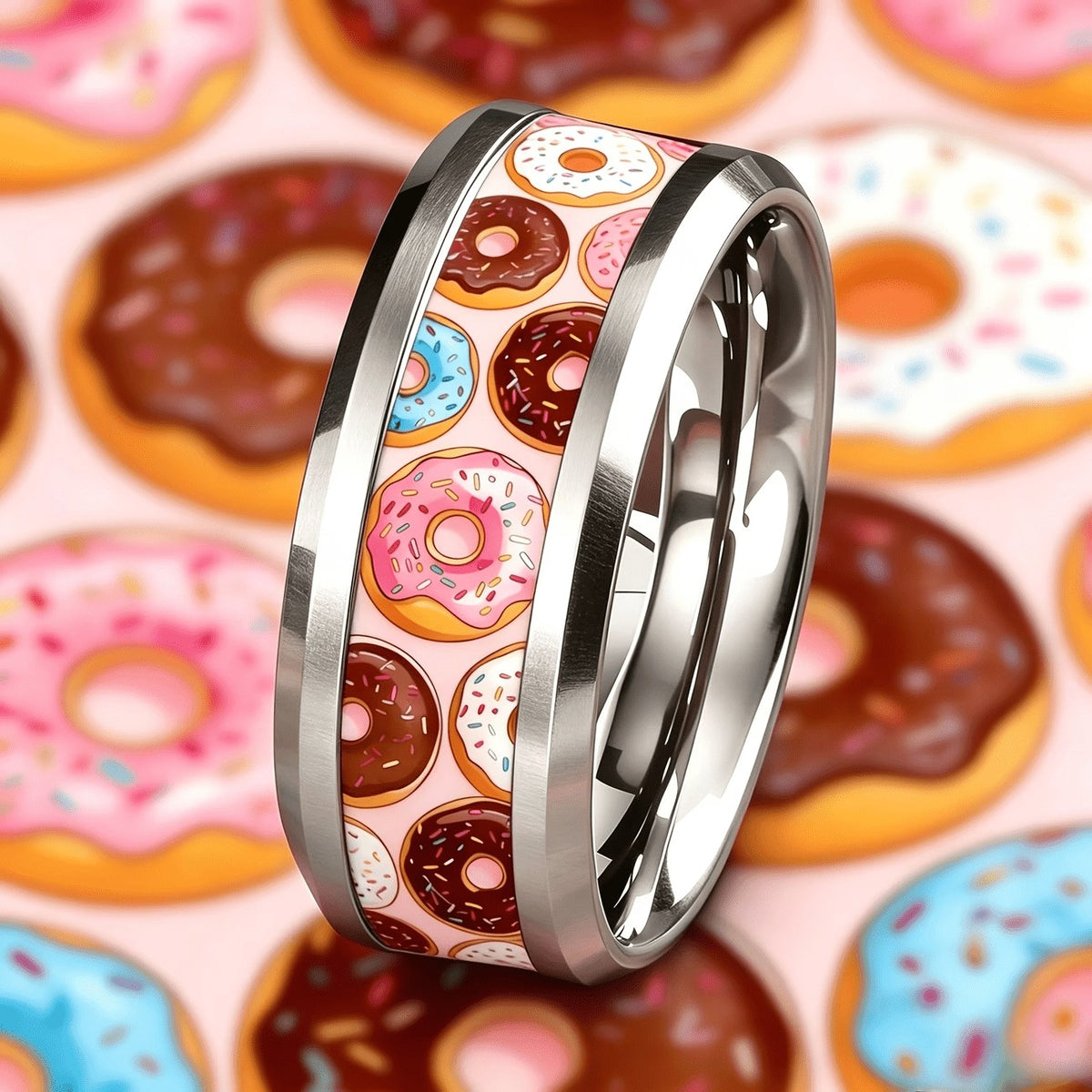 Colorful Donut Pattern Ring