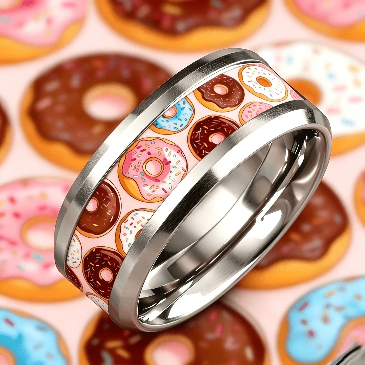 Colorful Donut Pattern Ring